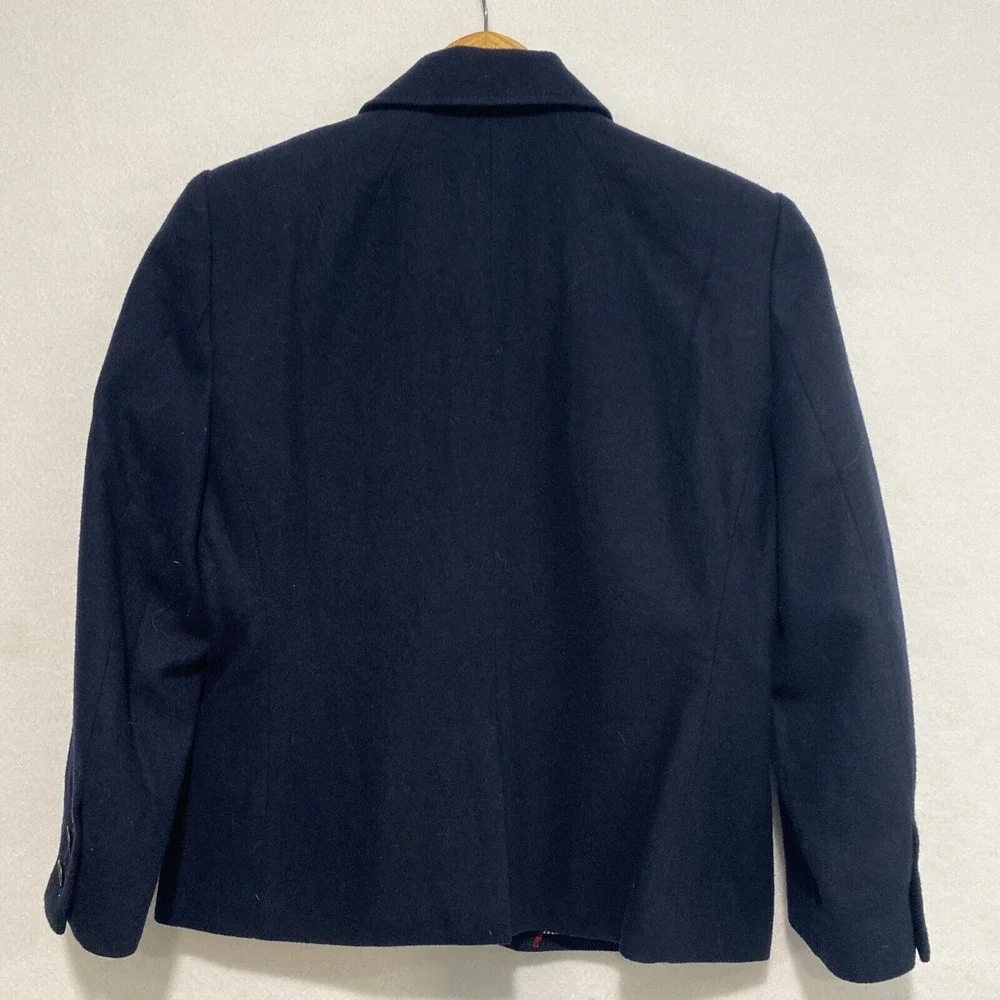Abercrombie & Fitch‎ Navy Wool Blend Prep Lined Emblem Blazer Sz M